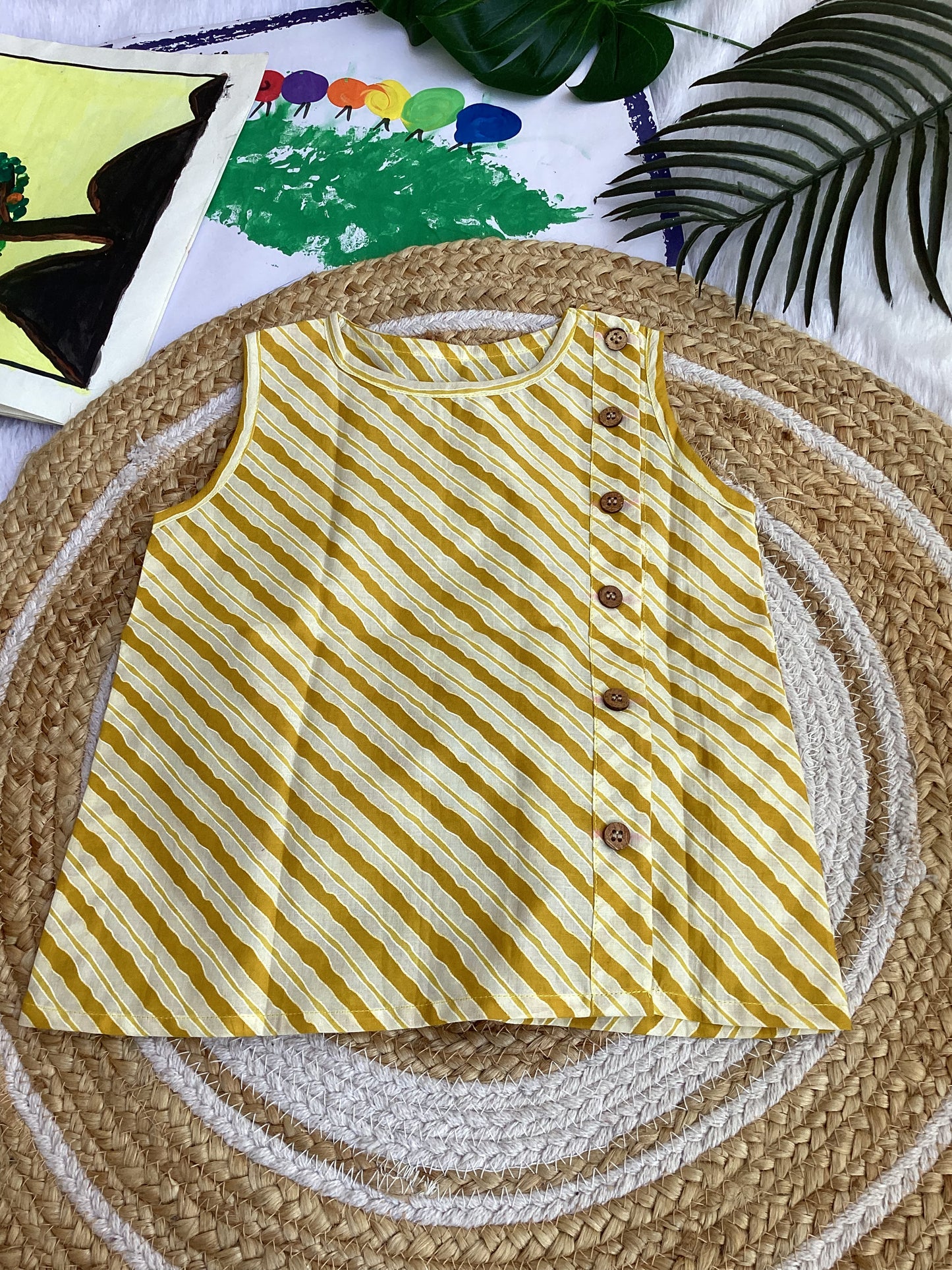 Yellow Stripe Cotton Co-ord Set