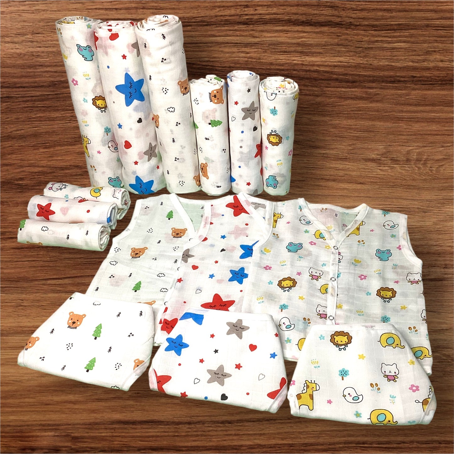15 Piece Baby organic Muslin Combo pack|