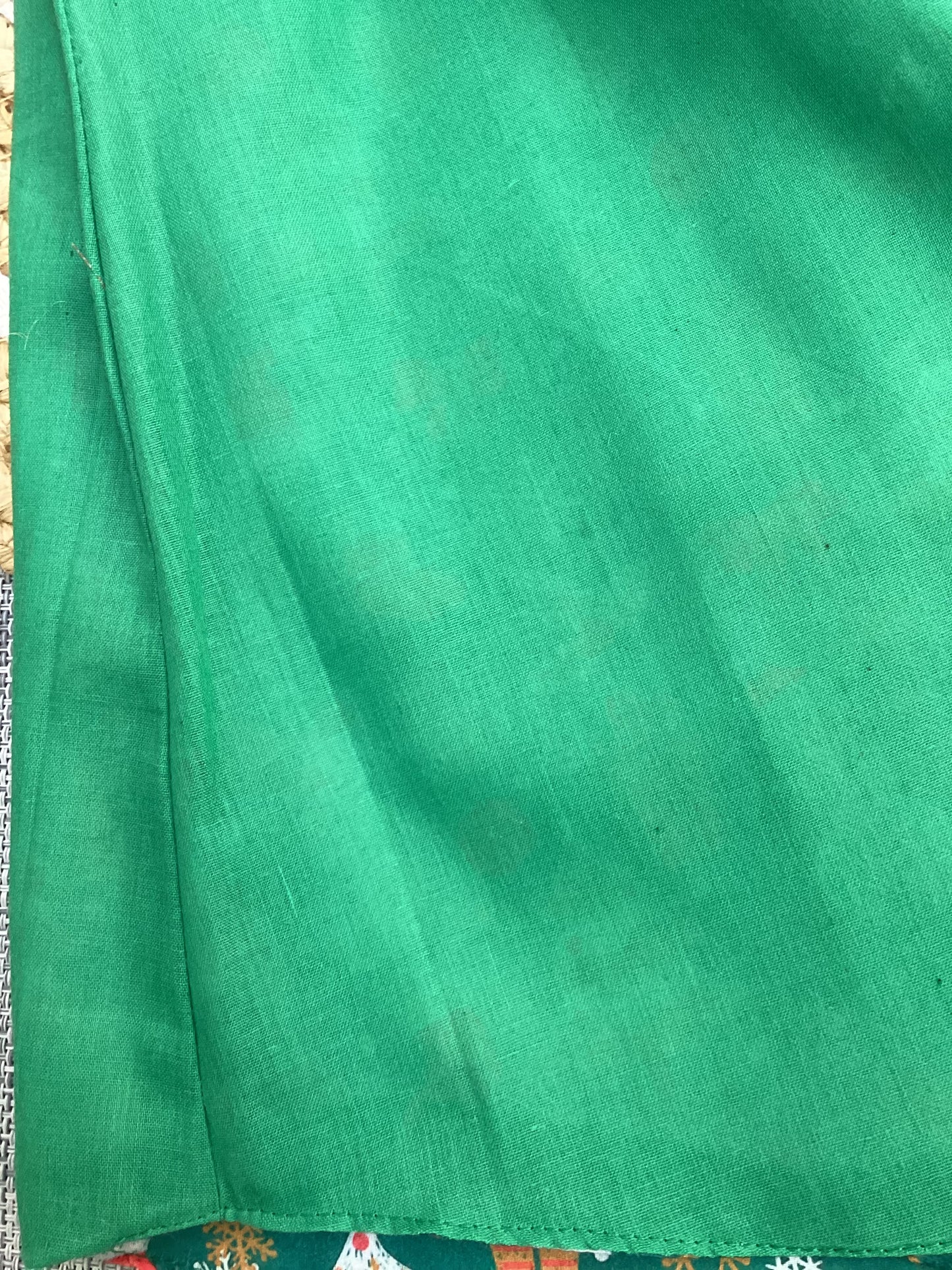 Christmas Winter-Themed Green A-Line Baby Dress with Peter Pan Collar