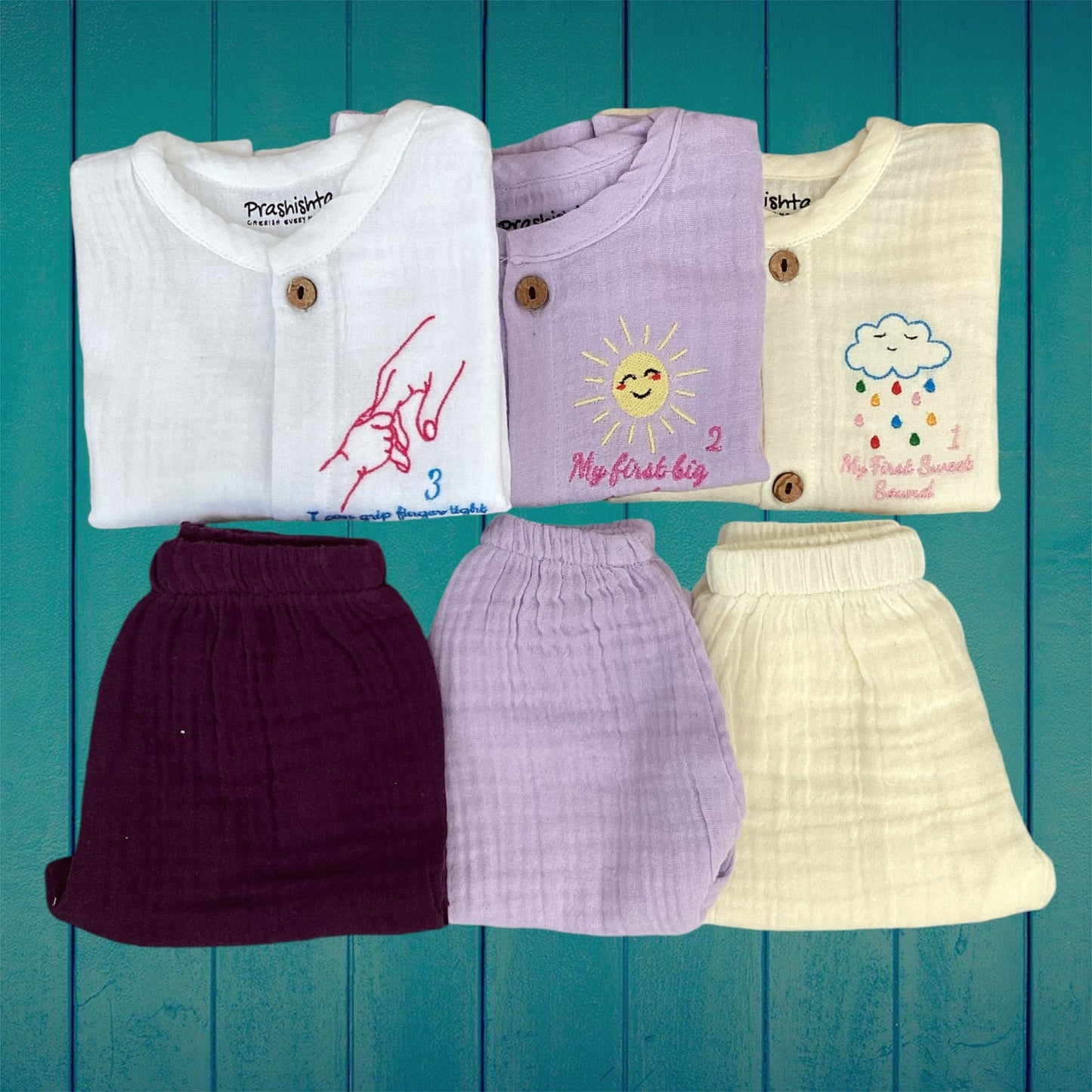 First 3 Months Milestone Outfit Set(6 Pieces)