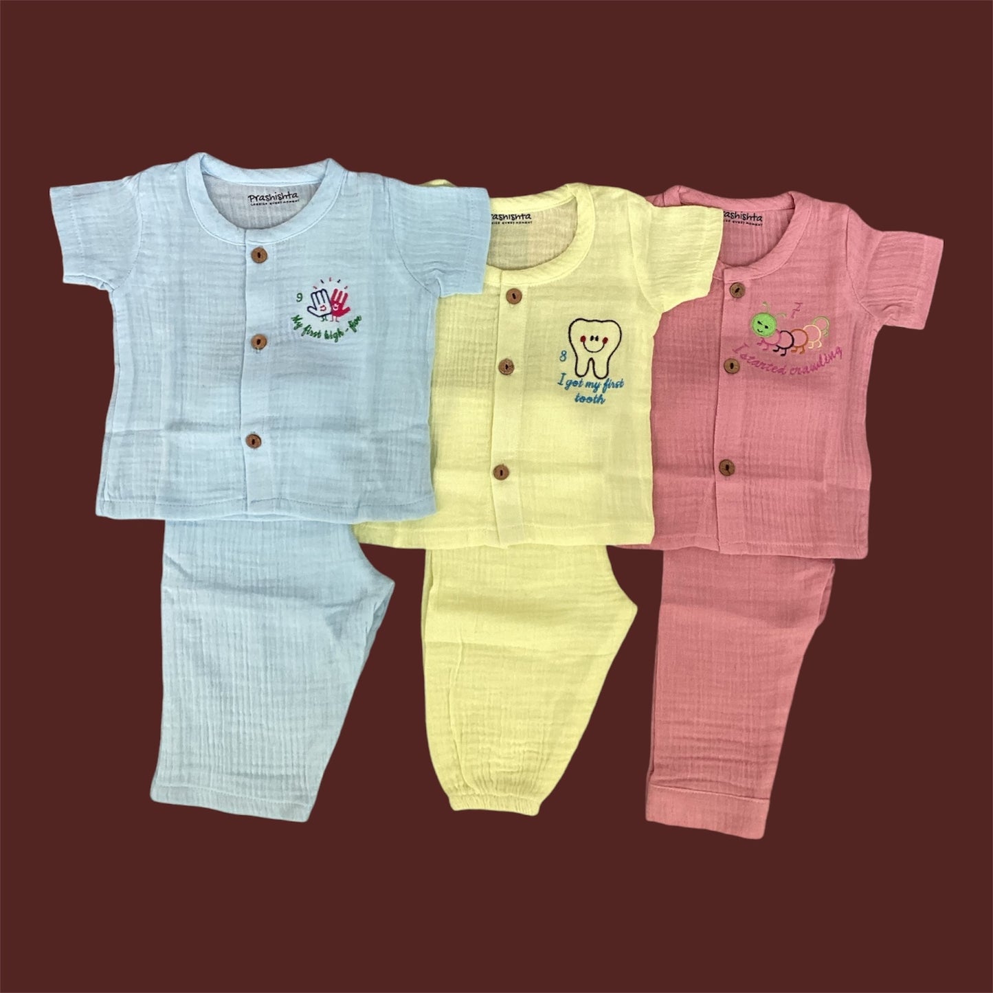 7th to 9th Month Milestone Outfit Set(6 Pieces)