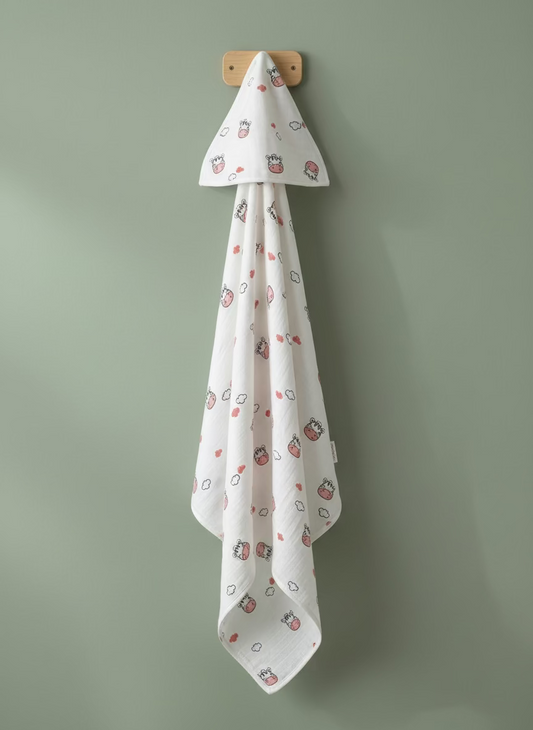 Muslin Hooded Towel (Double Layer) Moo-Moo