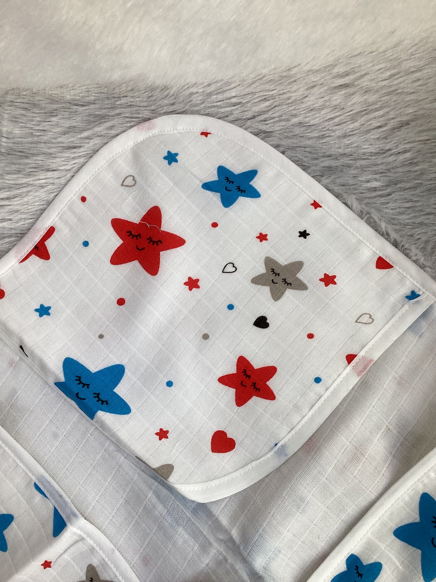 Muslin Hooded Towel (Double Layer) star