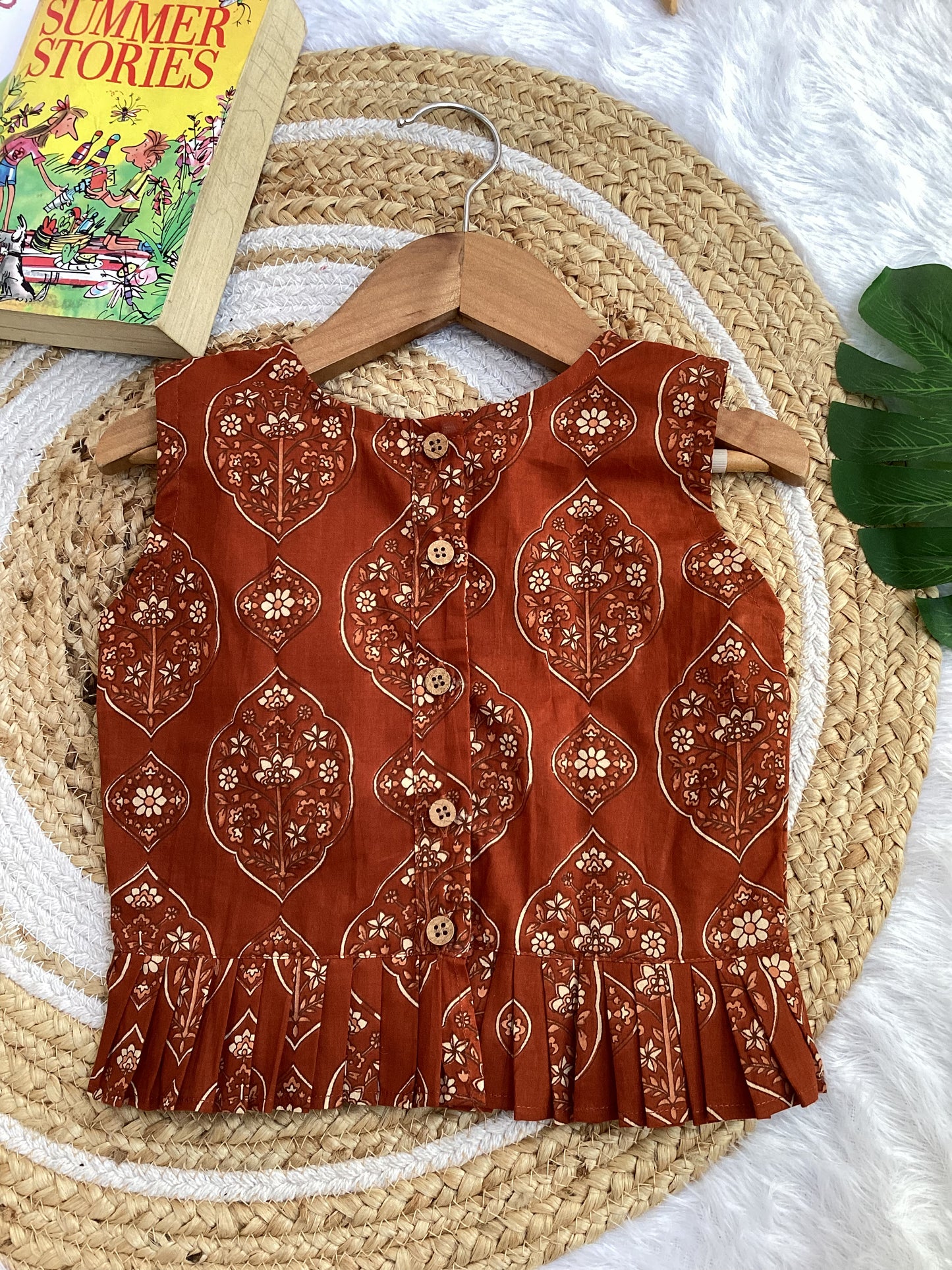 Leaf / Earthy Cotton Plazo Cord Set