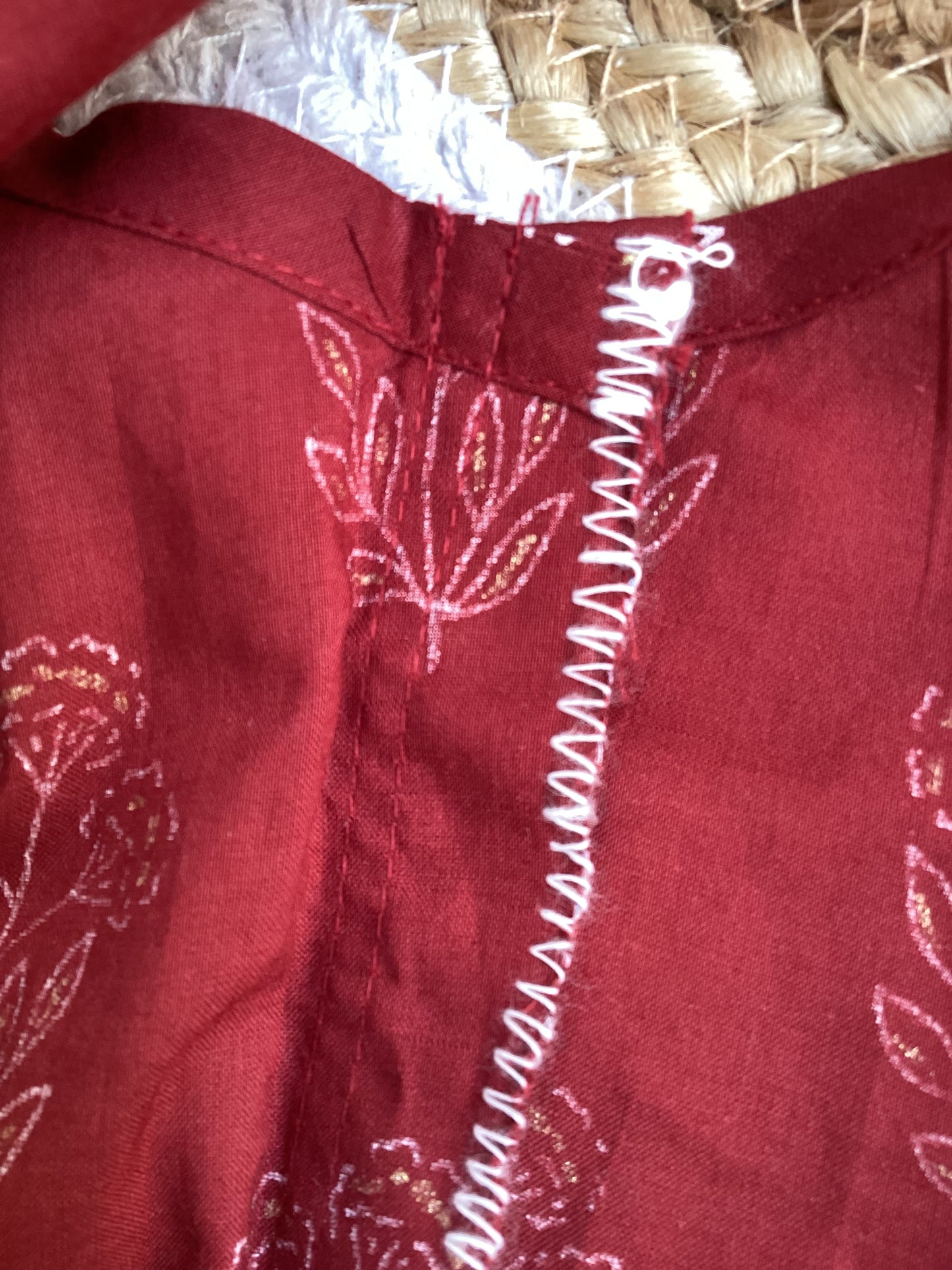 Maroon Bloom Cotton Plazo Cord Set