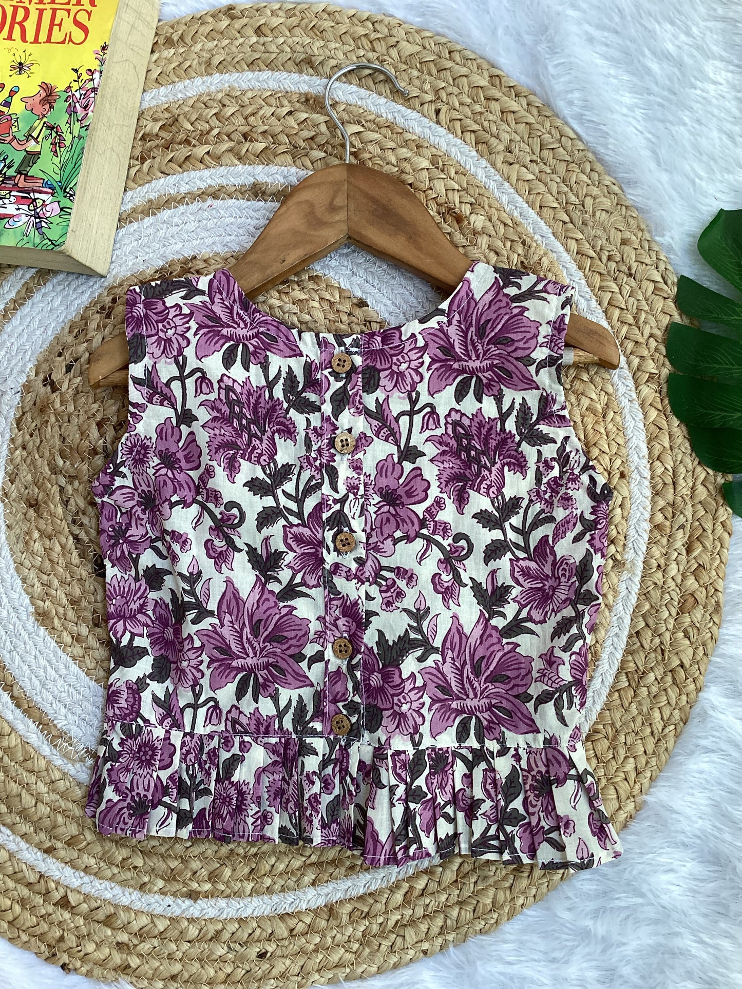 Lavender Bloom Cotton Plazo Cord Set