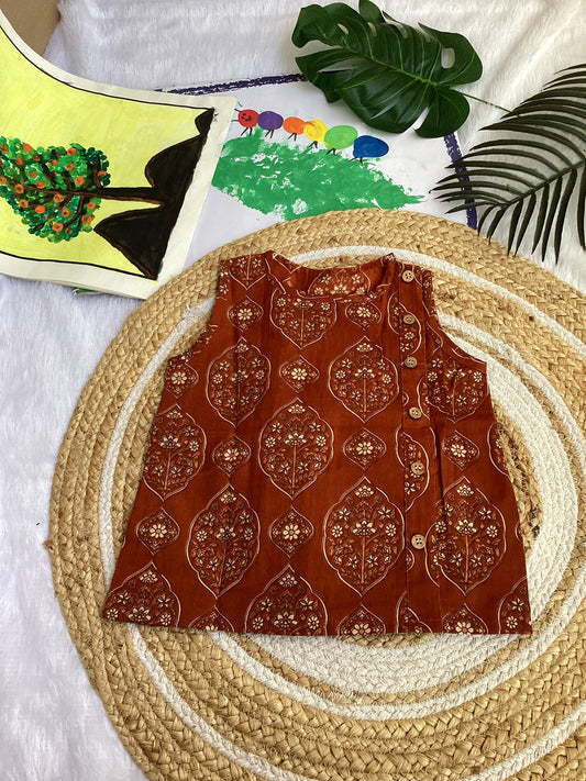 Earth Leafy Side Button Jhabla