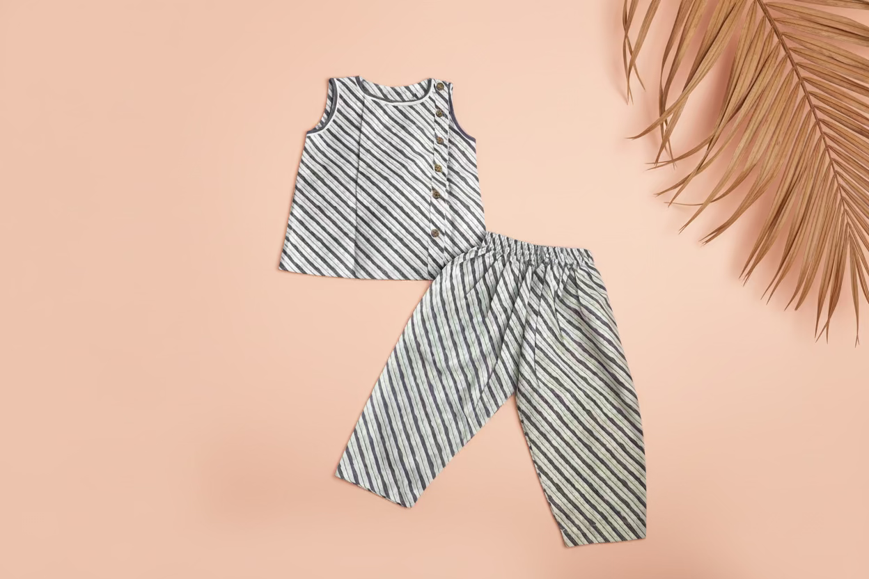 Lavender Stripe Cotton Co-ord Set
