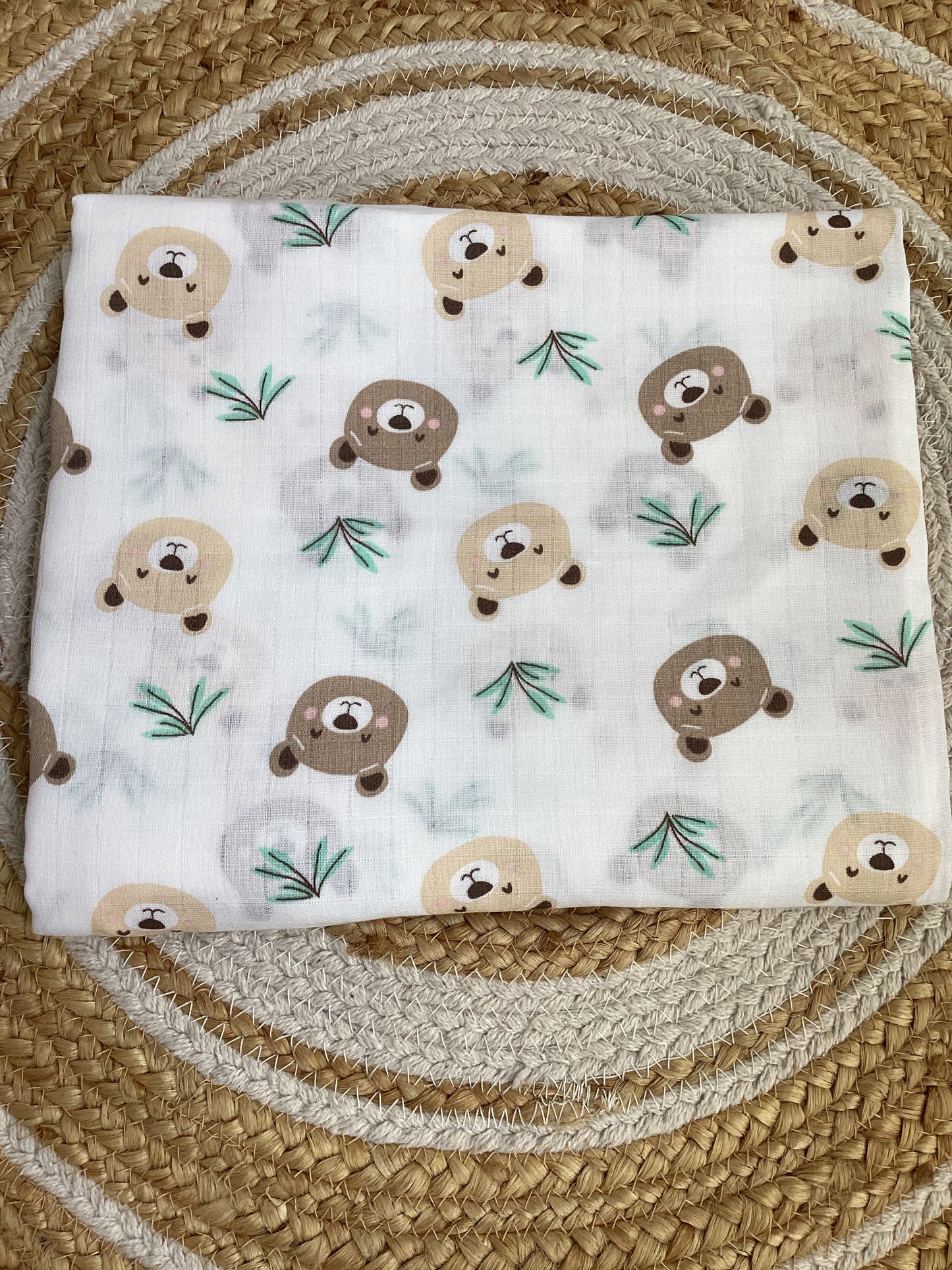 Bear Print Muslin Bath Towel (75*145cm)