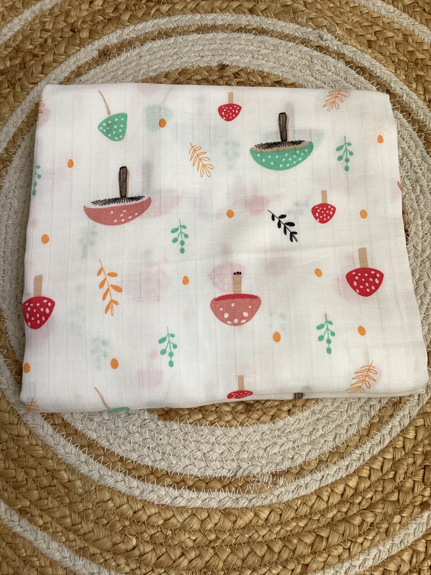 Mushroom Print Muslin Bath Towel (75*145cm)