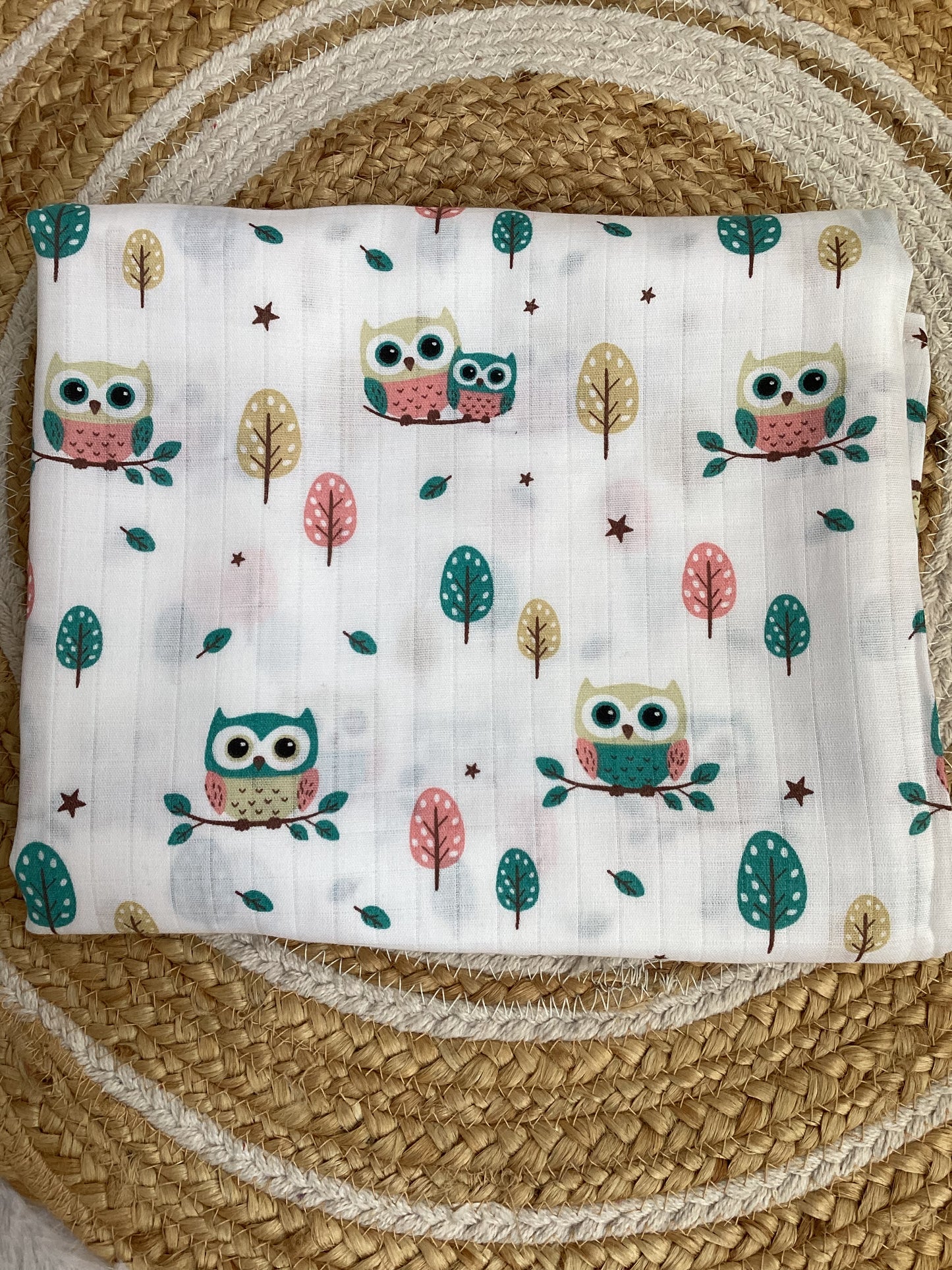 Owl Print Muslin Bath Towel (75*145cm)