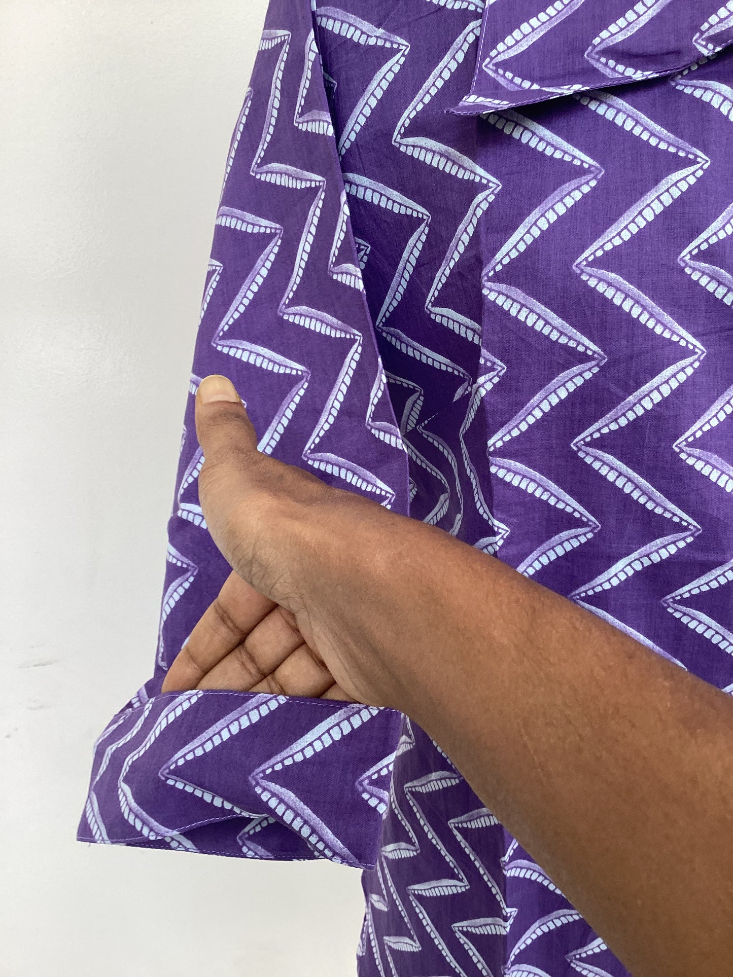 Purple Zigzag Cotton Shirt