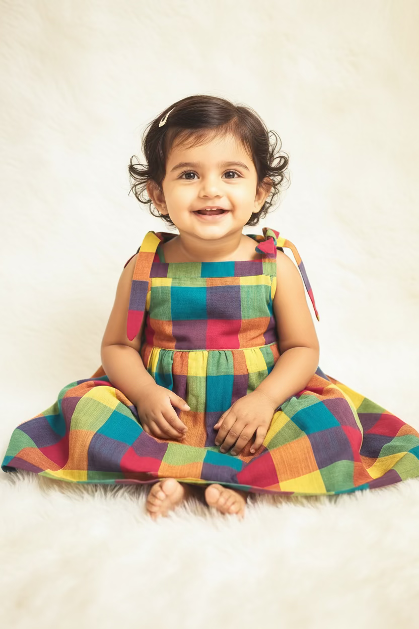 Madras Checks Cotton Frock