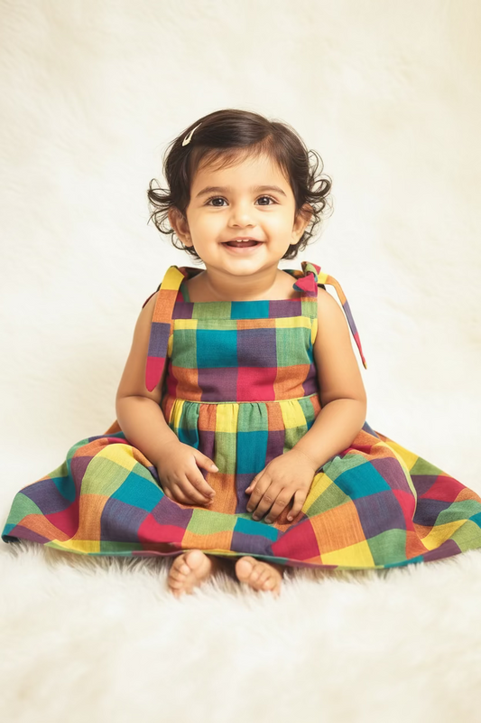 Madras Checks Cotton Frock