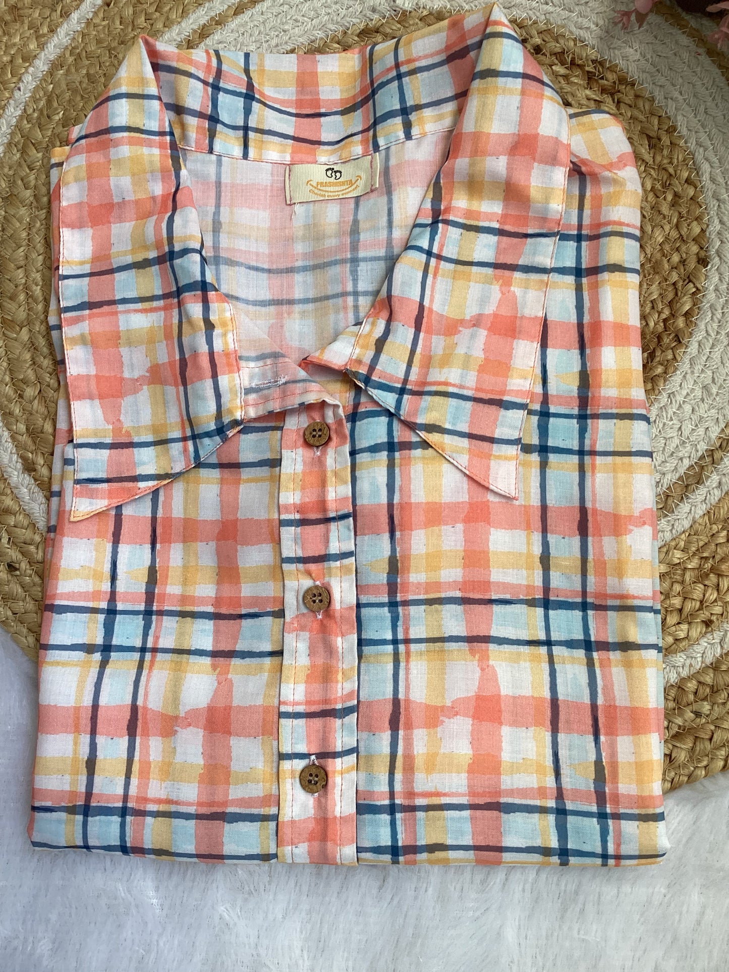 Sunset Checks Cotton Shirt