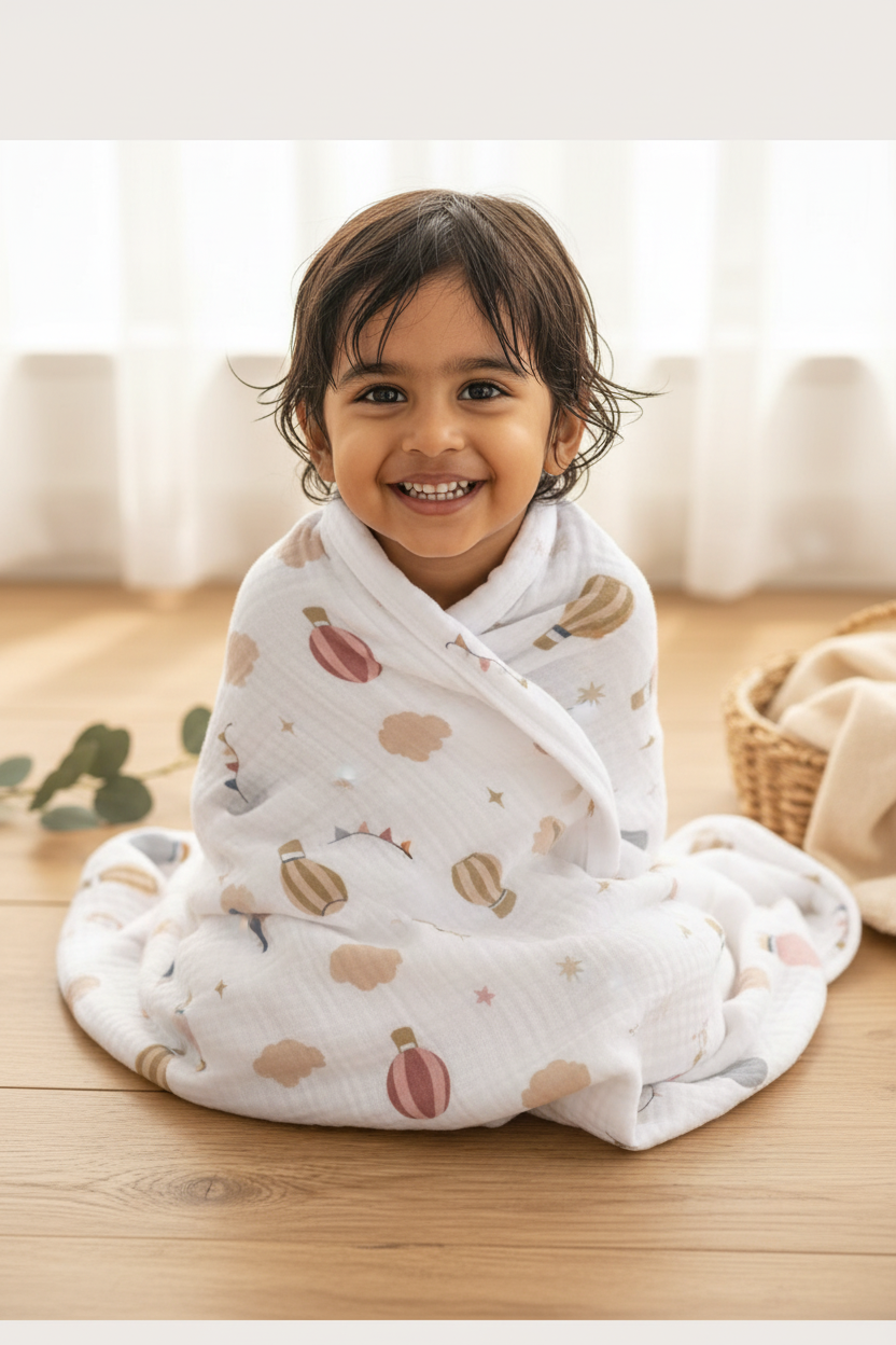 Ballons Print Muslin Bath Towel (75*145cm)