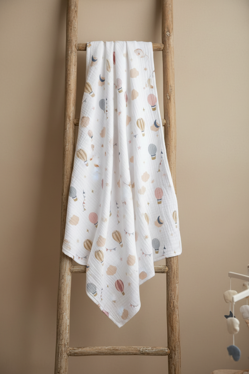 Ballons Print Muslin Bath Towel (75*145cm)