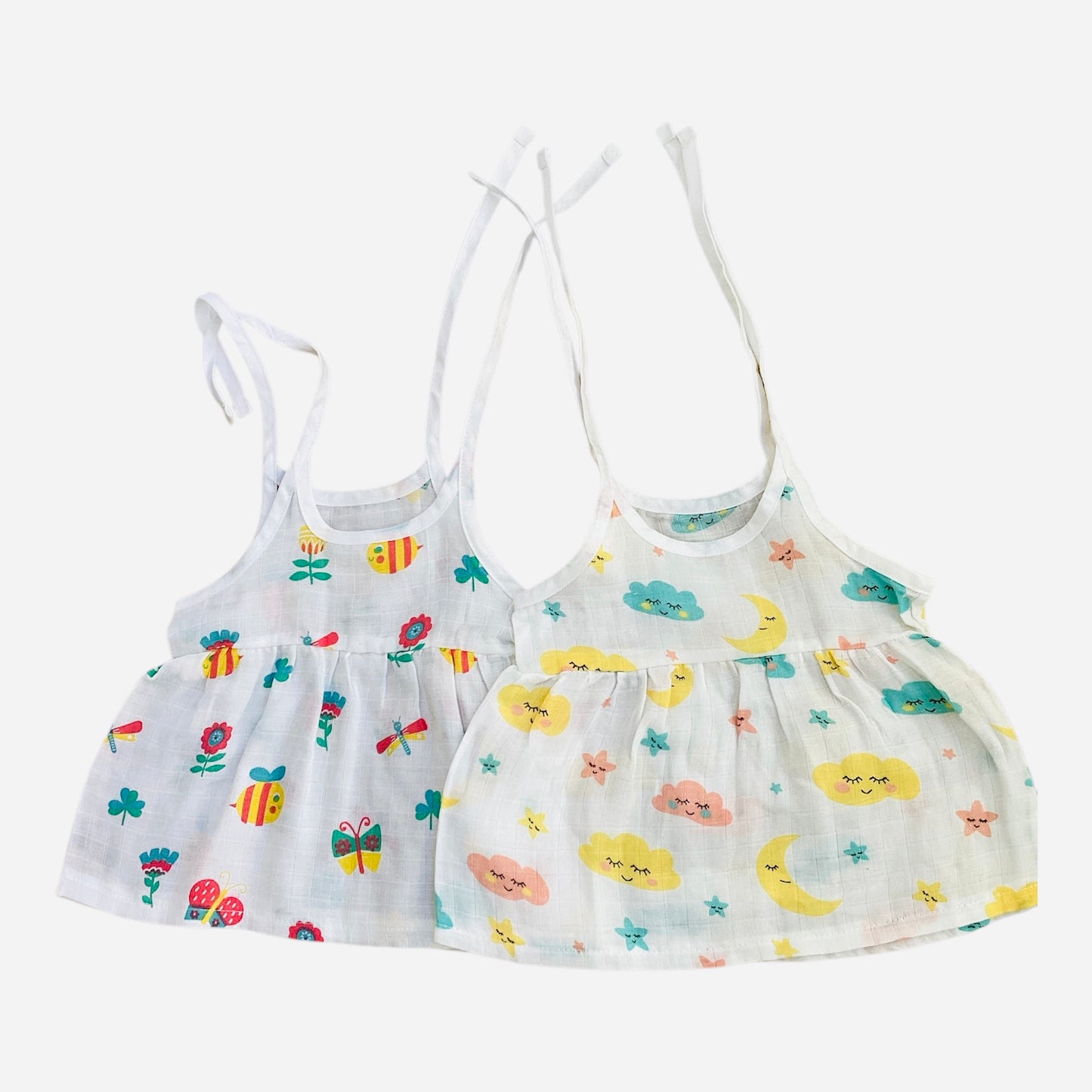 MUSLIN KNOT FROCK (Set - 2) - 100% ORGANIC MUSLIN COTTON