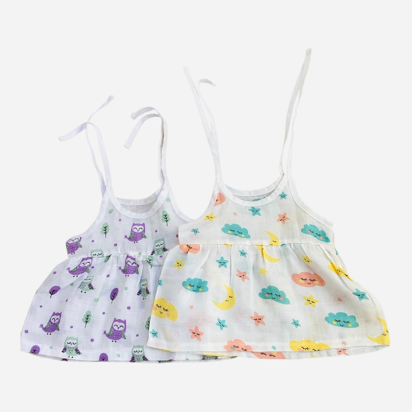 MUSLIN KNOT FROCK (Set - 2) - 100% ORGANIC MUSLIN COTTON