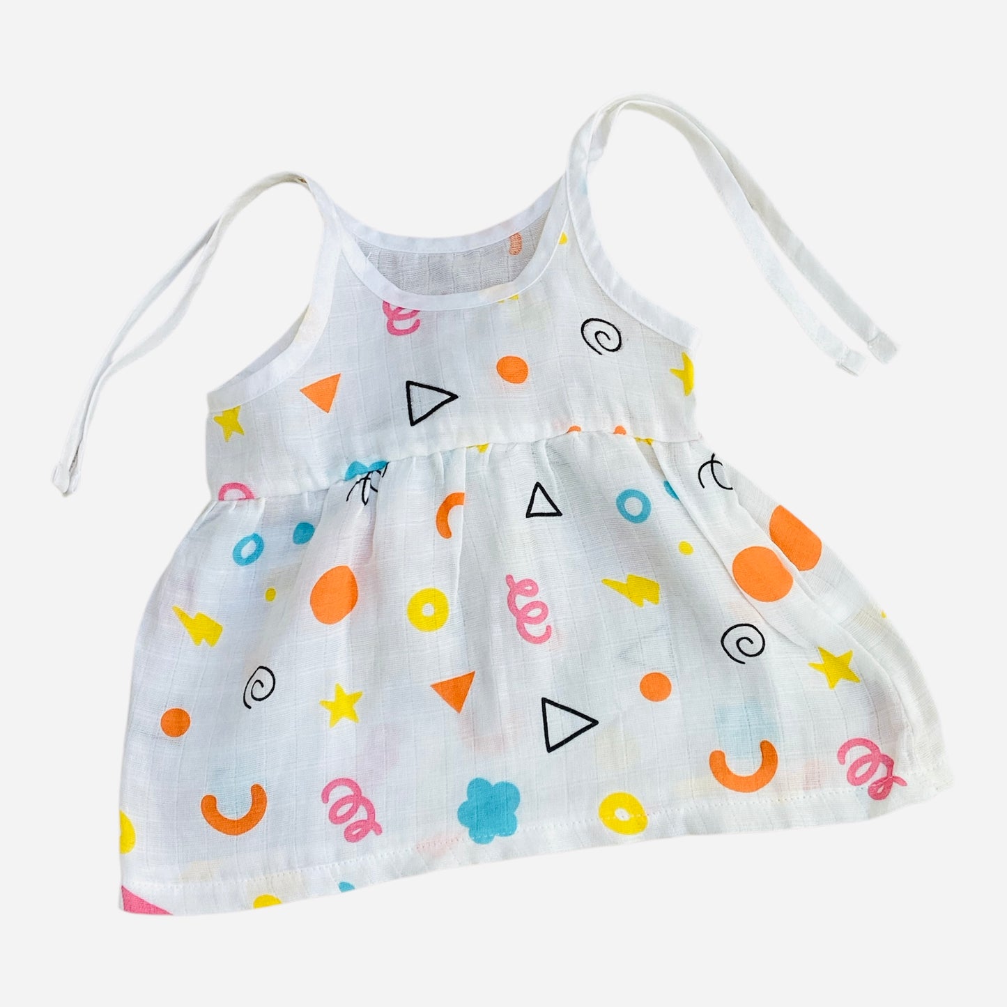 MUSLIN KNOT FROCK (Dots) - 100% ORGANIC MUSLIN COTTON