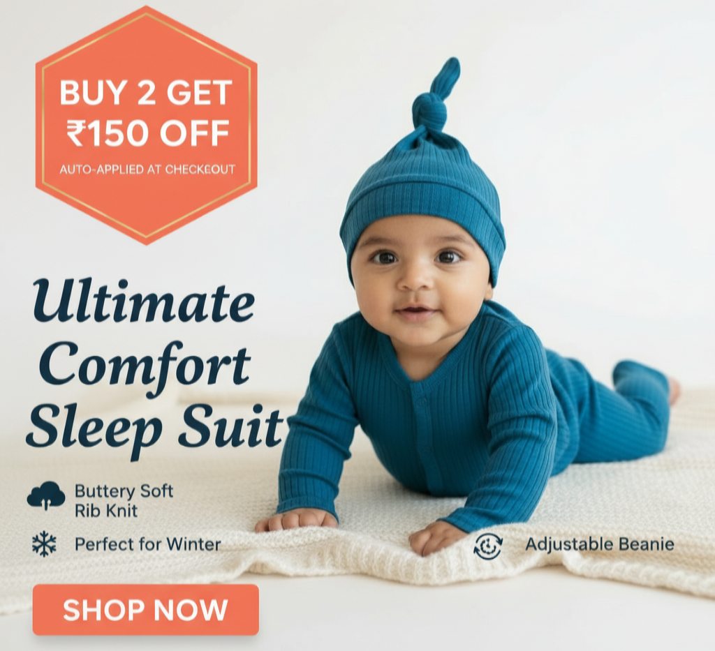 Buy 2 Get ₹150 Off - Rib Knit Sleep Suit Banner
