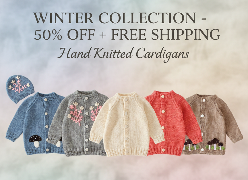 Hand-Knitted Cardigans Collection Banner - 1200x300px