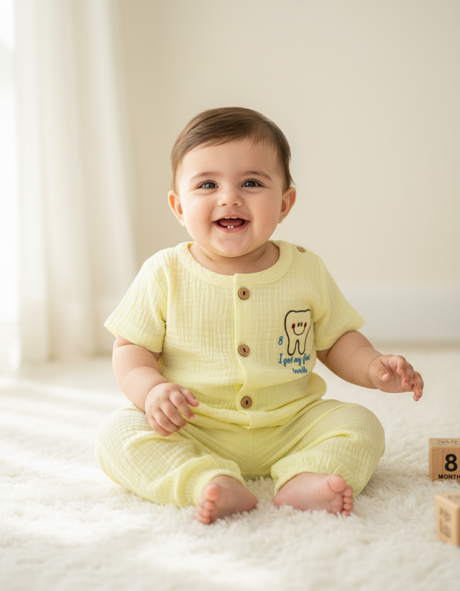 take 8th month birthday outfit from my website and create baby